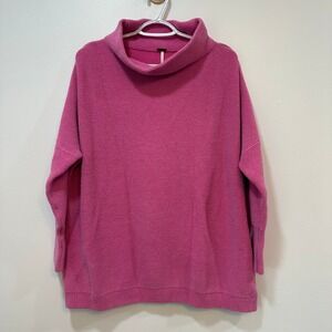 Free People Womens Ottoman Tunic Sweater Small‎ Pink Cowl Knit Oversized Slouchy